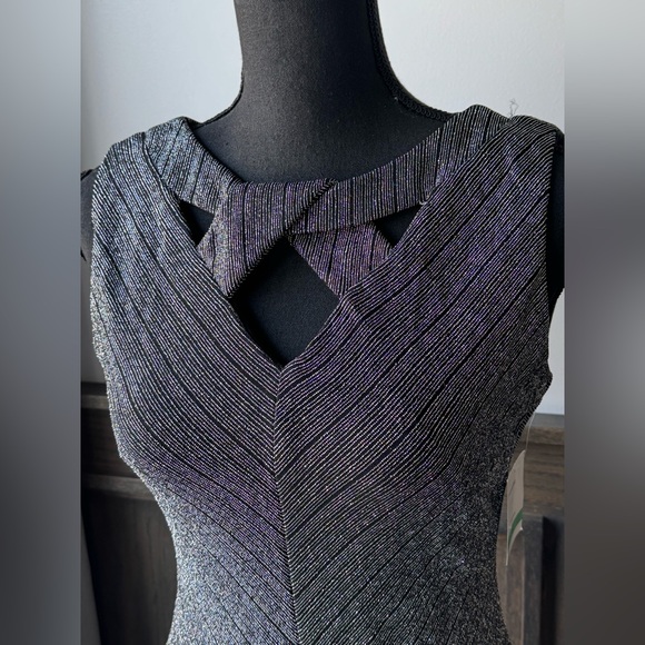 J Taylor Black silver Cocktail Dress sparkly SZ 8 NWT - Picture 3 of 7